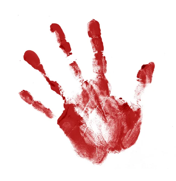 Rode handafdruk — Stockfoto