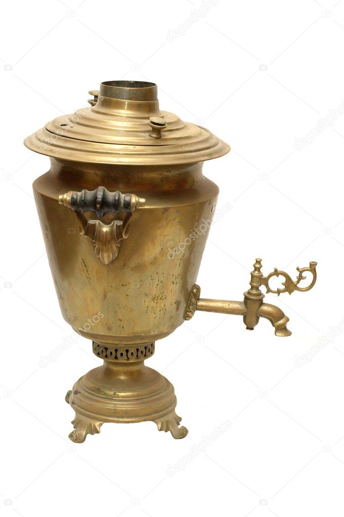 Russian Antique Brass Samovar Tea Kettle