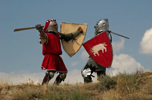 Fight of medieval knights — Stock Photo, Image