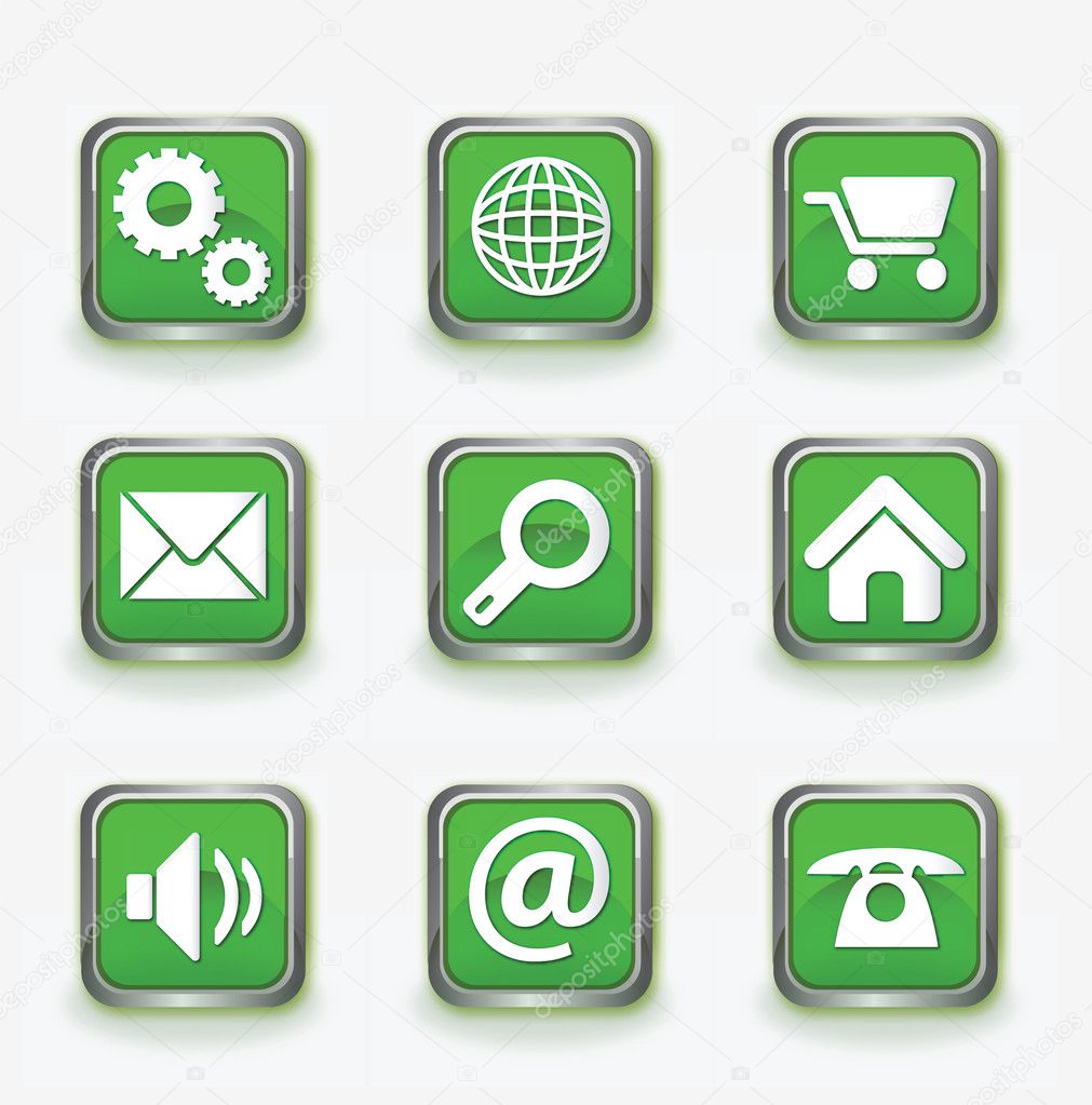 Green icons — Stock Vector © ericbojana 2006985
