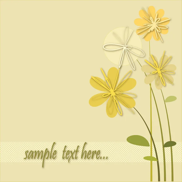 Yellow flowers with text — Stock Vector
