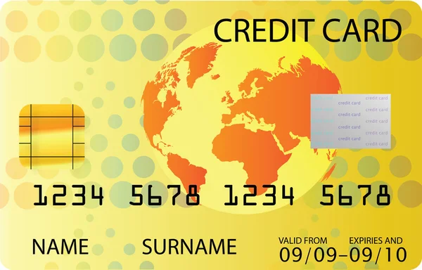 Gele creditcard — Stockvector