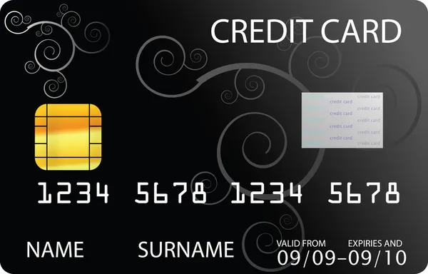Černá kreditní karta — Stockový vektor