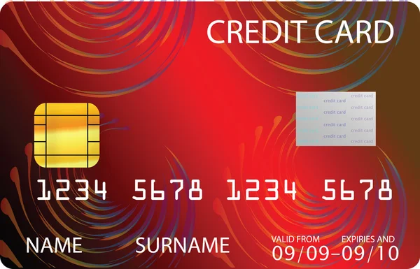 Rødt kredittkort – stockvektor