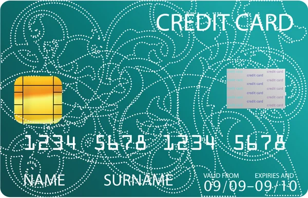 Blått kreditkort — Stock vektor