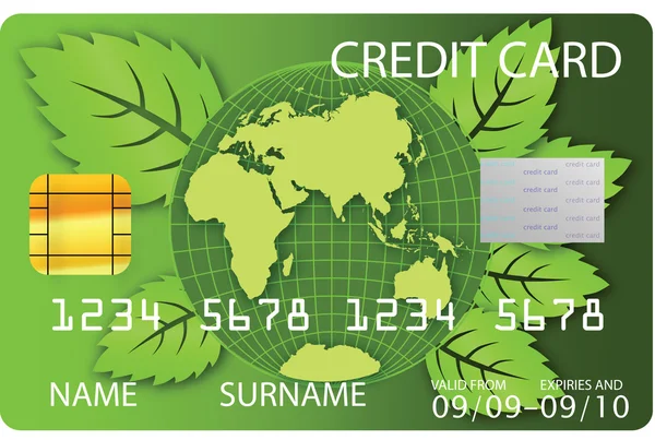 Зеленый вектор кредитной карты — стоковый вектор