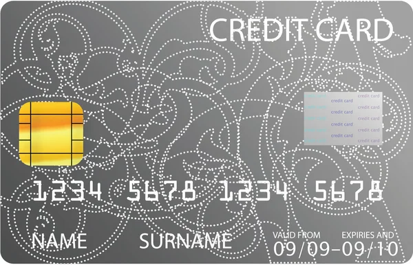Grå kredittkort stockvektor