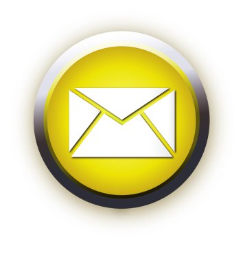 Yellow square icon letter mail clipart