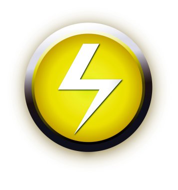 Button with high voltage symbol clipart