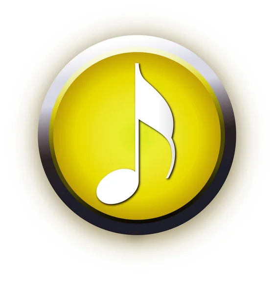 Sarı kare simge müzik — Stok Vektör