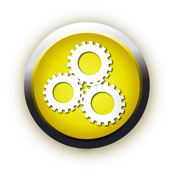 Settings realistic button. Vector illust — Stock Vector