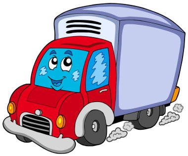 Cute delivery car clipart