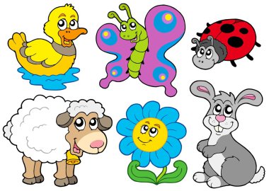 Spring animals collection clipart