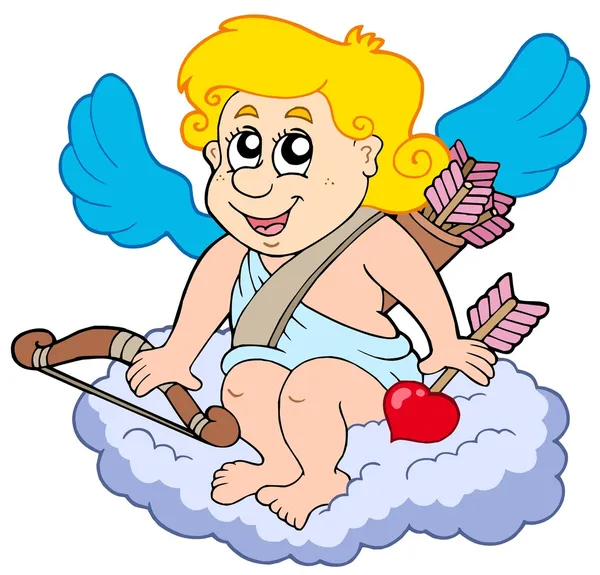 Cupid on cloud — Stock Vector