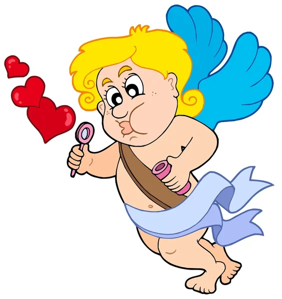 Cupid with bubble maker — Stock Vector