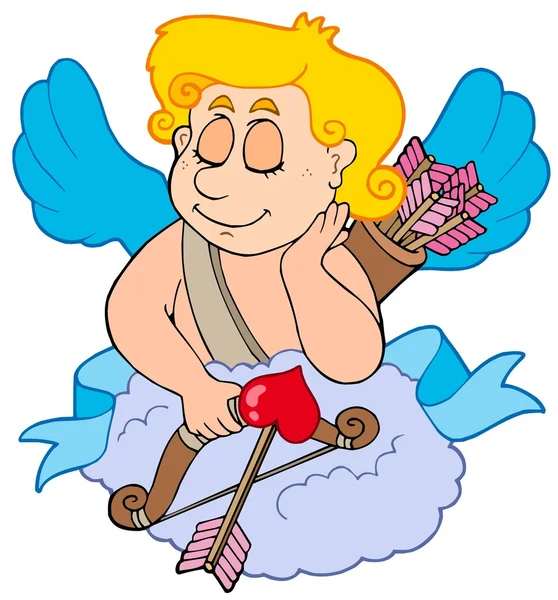 Soñando Cupido — Vector de stock