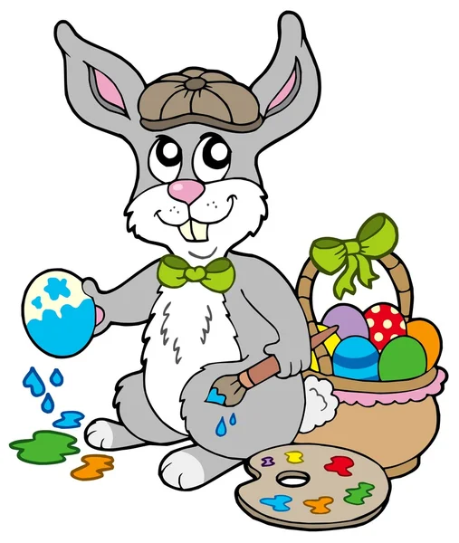 Easter bunny artist — Stock Vector