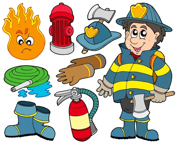 Raccolta protezione antincendio — Vettoriale Stock