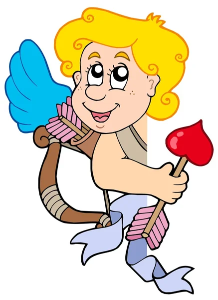 Lurking Cupid with bow and arrow — Stock Vector