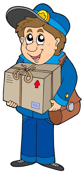 Mailman leverera box — Stock vektor