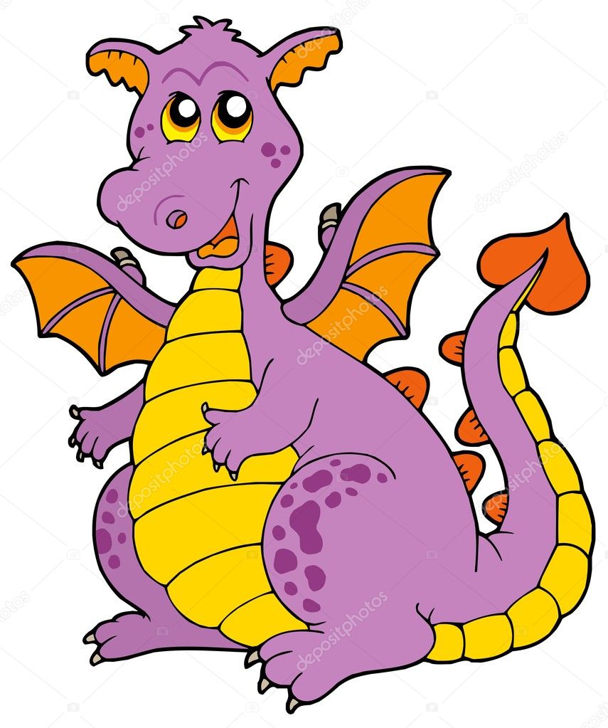 Dragão Roxo Pequeno Com Expressão Triste Da Cara. Personagem De Desenho  Animado Da Criatura Mítica. Design De Vetor Plana Colorida Para Crianças S  Móveis Ou Jogo De Computador Ilustraciones svg, vectoriales, clip