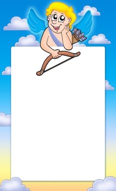 Valentine frame with Cupid 1 clipart