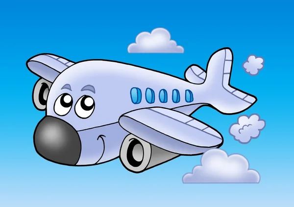 Cute flying airplane — Stock Photo, Image