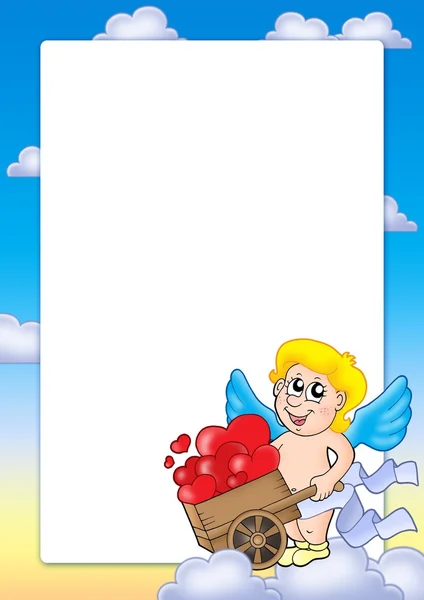 Valentine frame with Cupid 2 — Stock Photo, Image