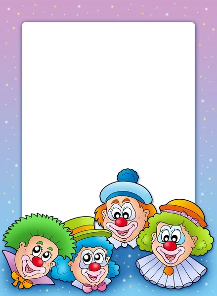 Frame met verschillende clowns — Stockfoto