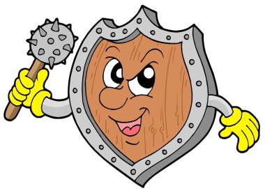 Angry shield warrior clipart