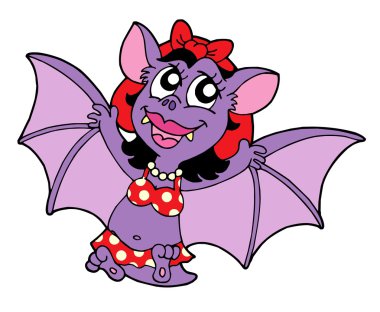 Bat woman in fly vector illustration clipart