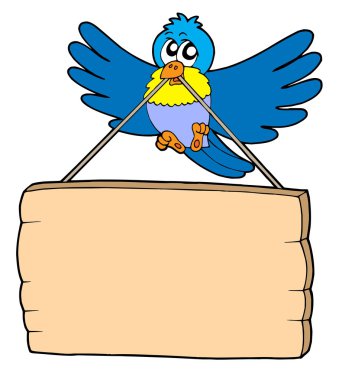 Bird with sign clipart