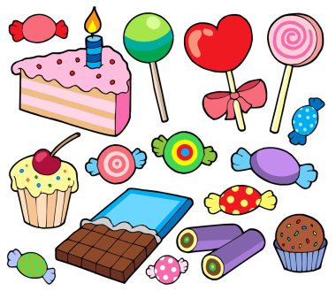 Candy and cakes collection clipart