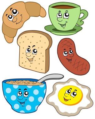 Cartoon breakfast collection clipart