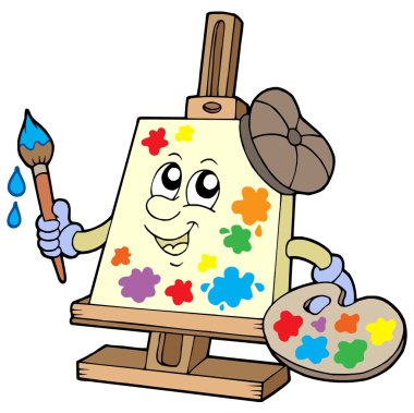 Cartoon canvas artist clipart