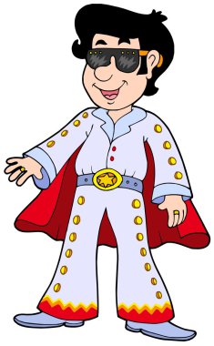 Cartoon Elvis impersonator clipart