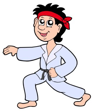 Cartoon karate boy clipart