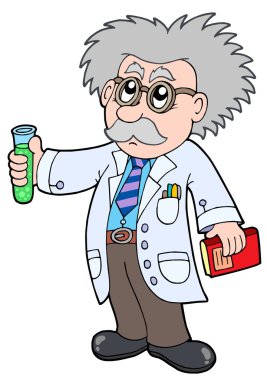 Cartoon scientist - clipart