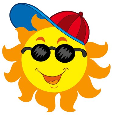 Cartoon Sun in baseball cap clipart