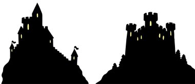 Castles silhouettes clipart