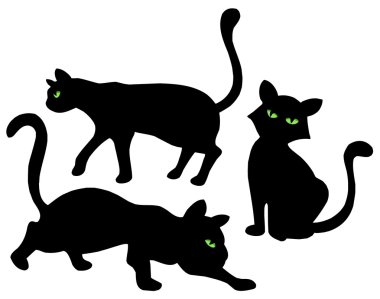 Cats silhouettes clipart