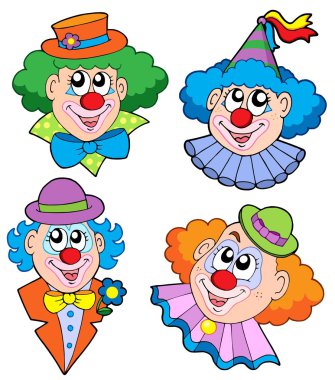 Clowns head collection clipart