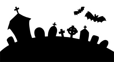 Cemetery silhouette clipart