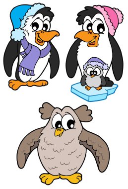 Cute birds collection clipart