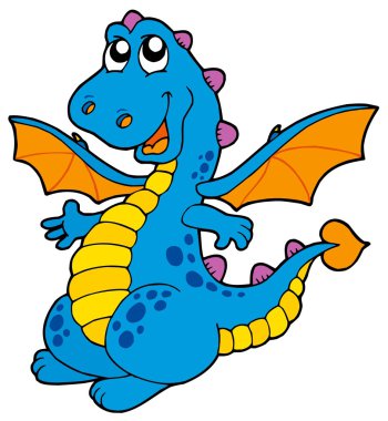 Cute blue dragon clipart