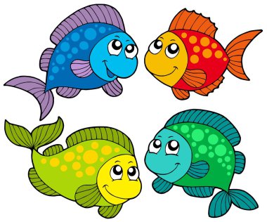 Cute cartoon fishes collection clipart