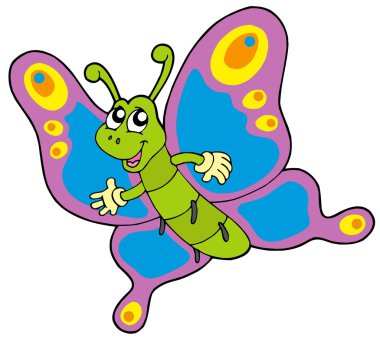 Cute cartoon butterfly clipart