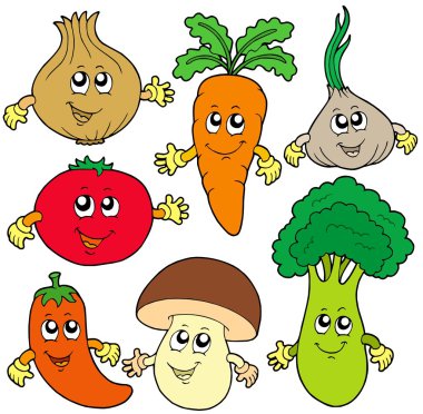 Cute cartoon vegetable collection clipart