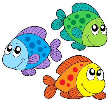 Cute color fishes clipart