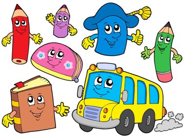 Cute school illustrations collection clipart